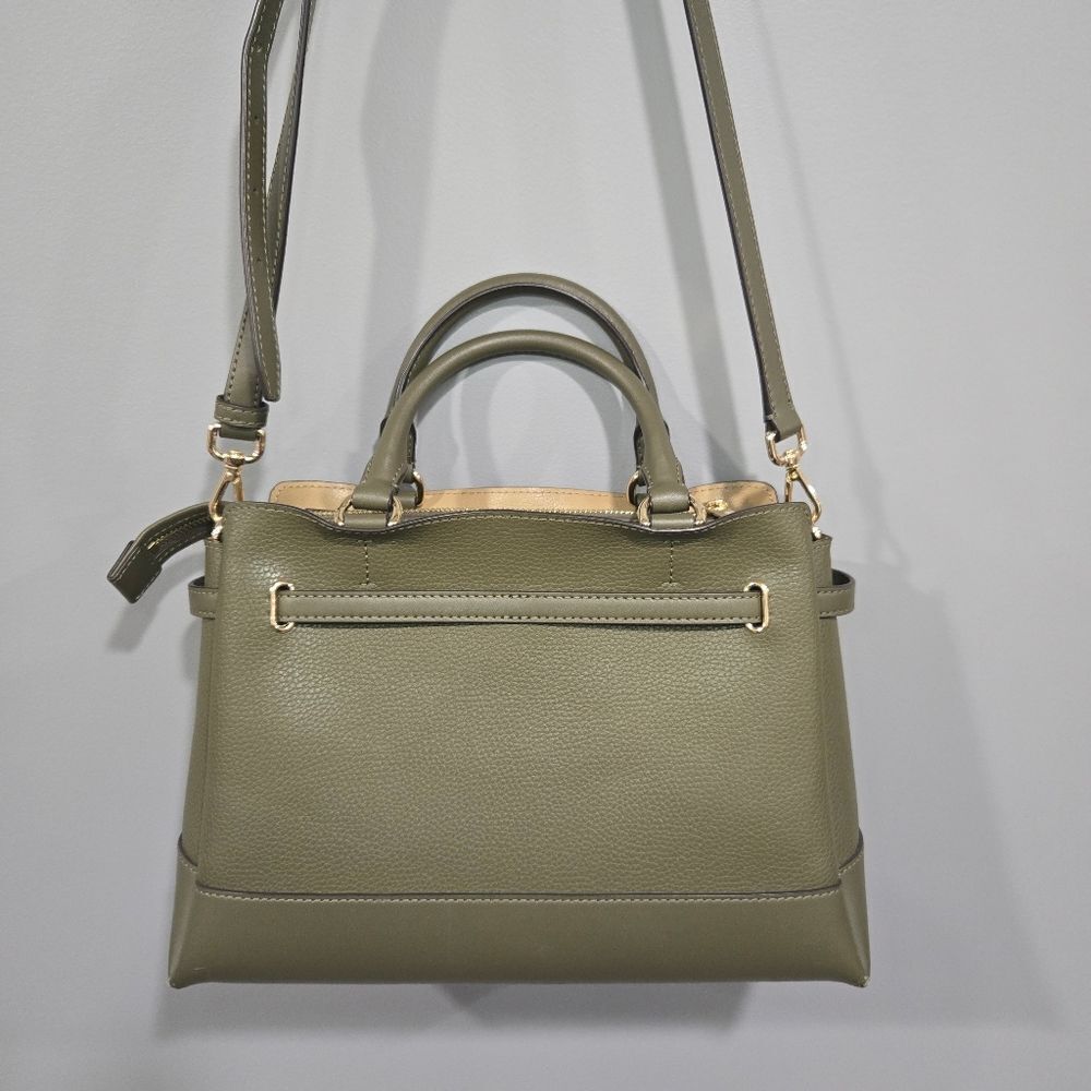 Michael Kors Reed Large Satchel Olive Green Pebbled Leather Bag 🛍️ - Picture 4 of 17